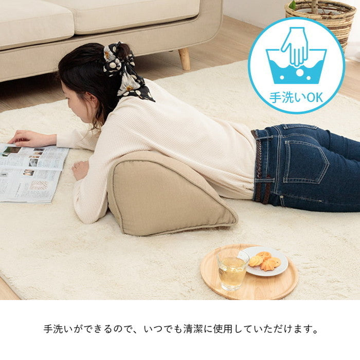 クッション よりかかる セアテ くつろぐ 無地 国産 約55×35cm ベージュ ブラウン ネイビー ihk-1211810021001の画像