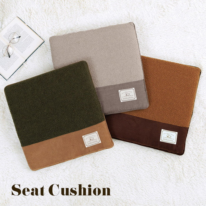 クッション シート 椅子 おしゃれ プードルボア スウェード調 スエード調 約43×43cm ブラウン グレージュ グレー カーキ ihk-1211850060201の画像