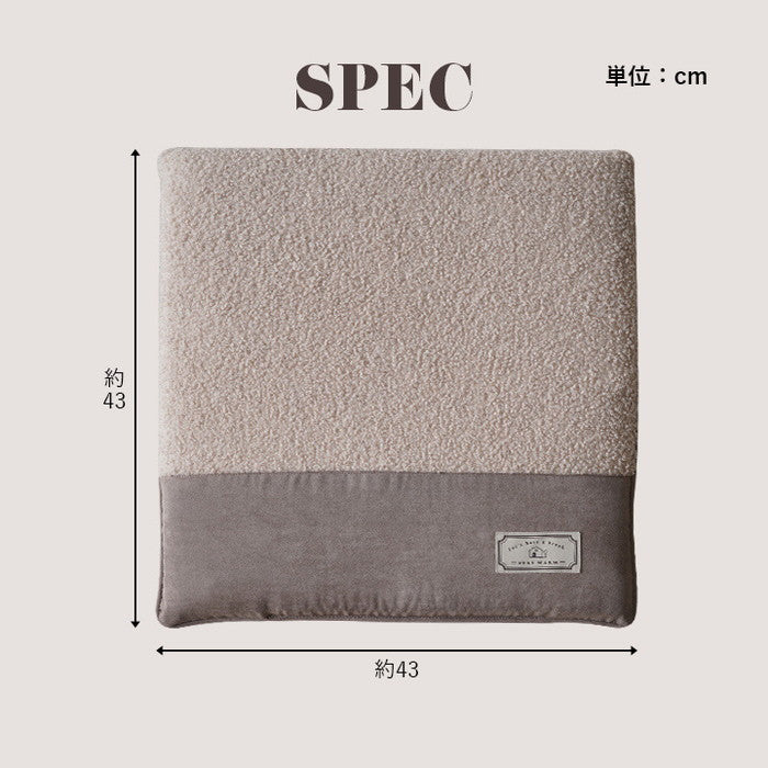 クッション シート 椅子 おしゃれ プードルボア スウェード調 スエード調 約43×43cm ブラウン グレージュ グレー カーキ ihk-1211850060201の画像