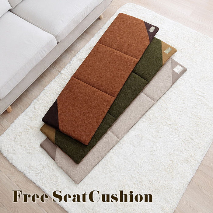 クッション シート 長方形 ベンチシート おしゃれ プードルボア スウェード調 スエード調 約43×130cm ブラウン グレージュ グレー カーキ ihk-1211850060501の画像
