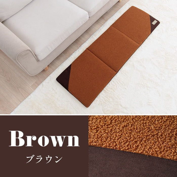 クッション シート 長方形 ベンチシート おしゃれ プードルボア スウェード調 スエード調 約43×130cm ブラウン グレージュ グレー カーキ ihk-1211850060501の画像