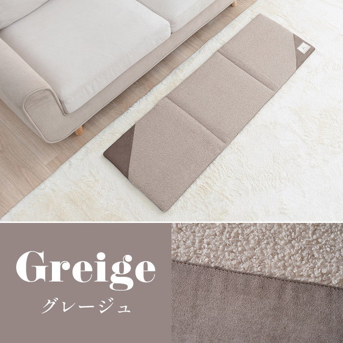 クッション シート 長方形 ベンチシート おしゃれ プードルボア スウェード調 スエード調 約43×130cm ブラウン グレージュ グレー カーキ ihk-1211850060501の画像