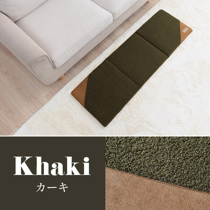 クッション シート 長方形 ベンチシート おしゃれ プードルボア スウェード調 スエード調 約43×130cm ブラウン グレージュ グレー カーキ ihk-1211850060501の画像