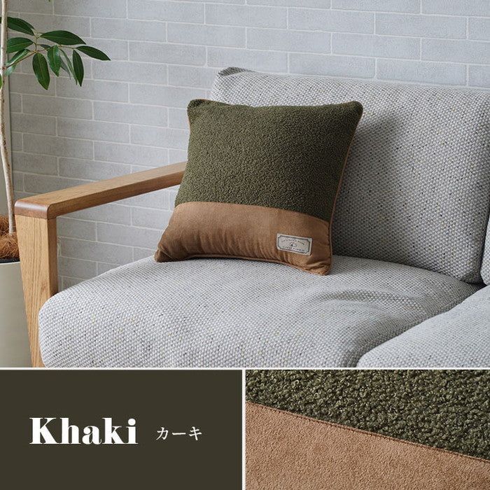 クッション 背当て ソファー おしゃれ プードルボア スウェード調 スエード調 約43×43cm ブラウン グレージュ グレー カーキ ihk-1211850060701の画像