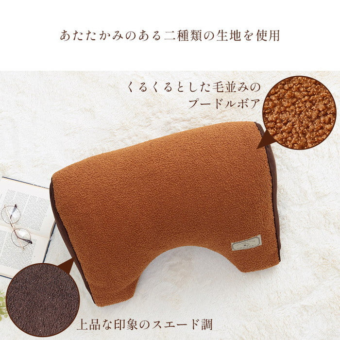 クッション 寄りかかる 背当て くつろぐ プードルボア スエード調 スウェード調 おしゃれ 約55×35×25cm ブラウン グレージュ グレー カーキ ihk-1211850061001の画像