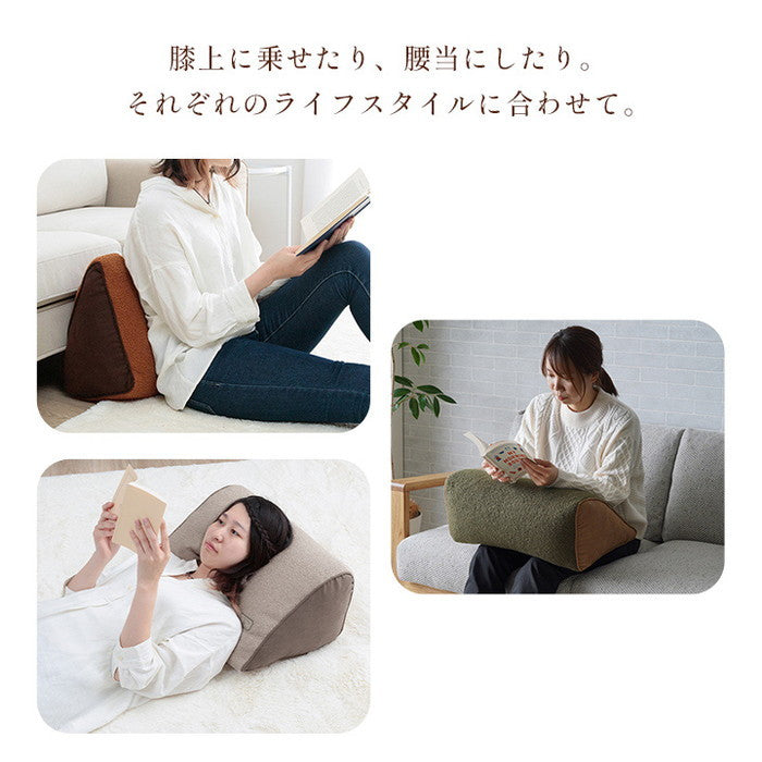 クッション 寄りかかる 背当て くつろぐ プードルボア スエード調 スウェード調 おしゃれ 約55×35×25cm ブラウン グレージュ グレー カーキ ihk-1211850061001の画像