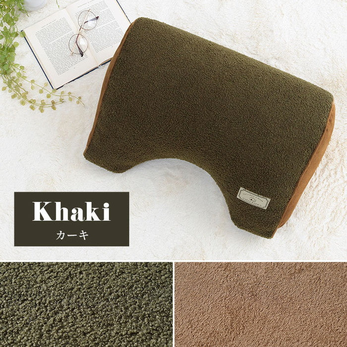 クッション 寄りかかる 背当て くつろぐ プードルボア スエード調 スウェード調 おしゃれ 約55×35×25cm ブラウン グレージュ グレー カーキ ihk-1211850061001の画像