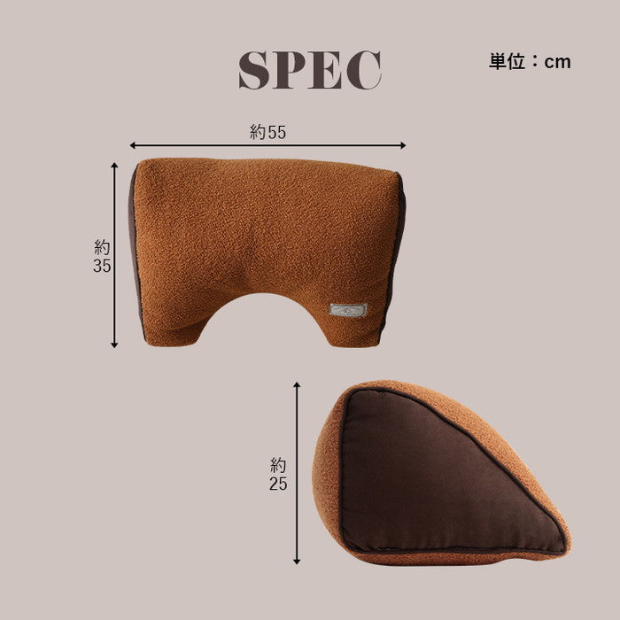 クッション 寄りかかる 背当て くつろぐ プードルボア スエード調 スウェード調 おしゃれ 約55×35×25cm ブラウン グレージュ グレー カーキ ihk-1211850061001の画像