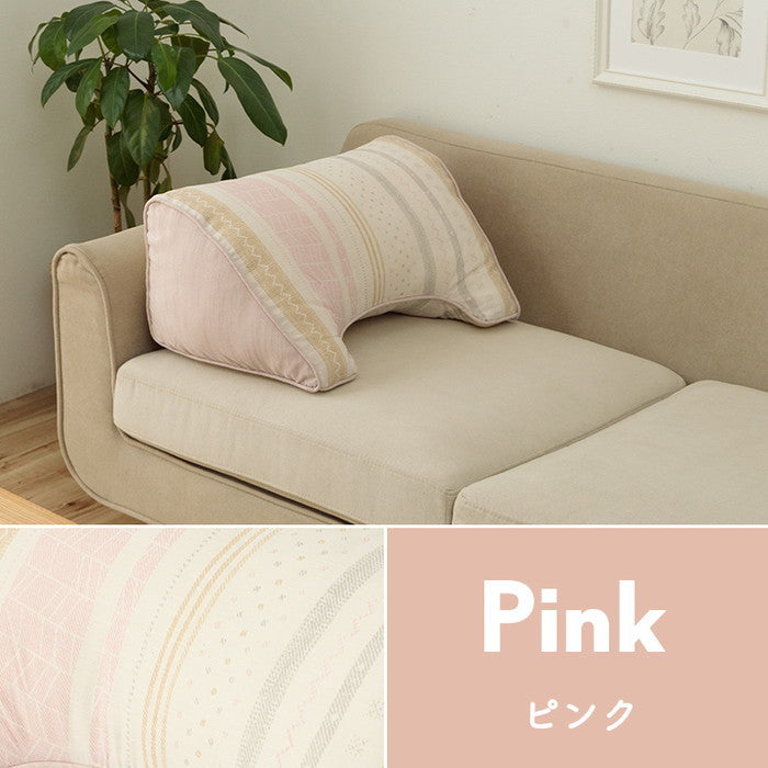 クッション 日本製 よりかかる セアテ くつろぐ 北欧 洗える ブルー 約55×35cm ブルー ピンク ihk-1211940041001の画像