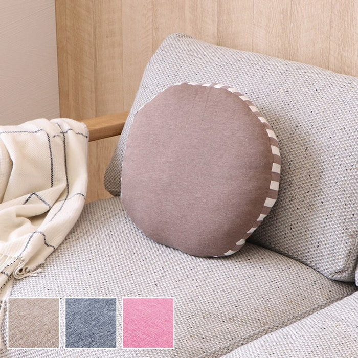 クッション 低反発 無地 円形 セアテ エルマー 約40cm丸 ブラウン ネイビー ピンク ihk-1220880060713の画像
