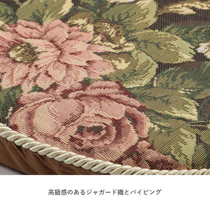 クッション バテイ 椅子 日本製 洗える エレガント 約45×43cm ベージュ ブラウン ネイビー ihk-1220900020391の画像