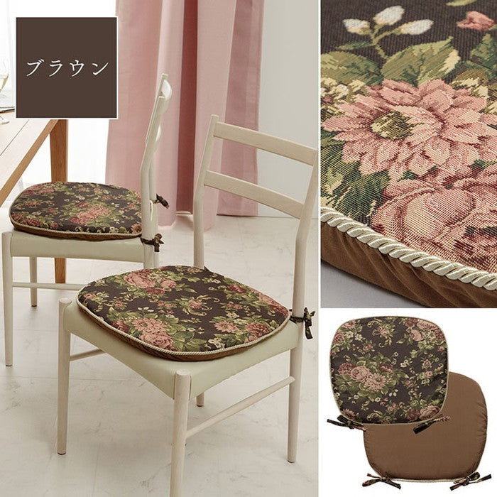 クッション バテイ 椅子 日本製 洗える エレガント 約45×43cm ベージュ ブラウン ネイビー ihk-1220900020391の画像