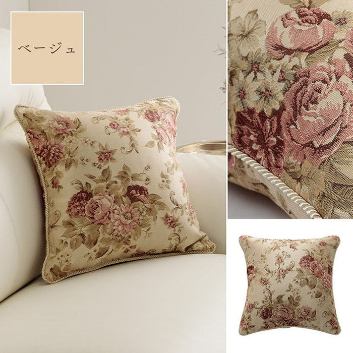 クッション 日本製 洗える セアテ エレガント 約43×43cm ベージュ ブラウン ネイビー ihk-1220900020791の画像