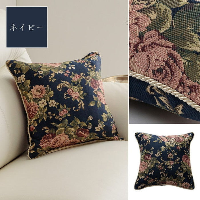 クッション 日本製 洗える セアテ エレガント 約43×43cm ベージュ ブラウン ネイビー ihk-1220900020791の画像