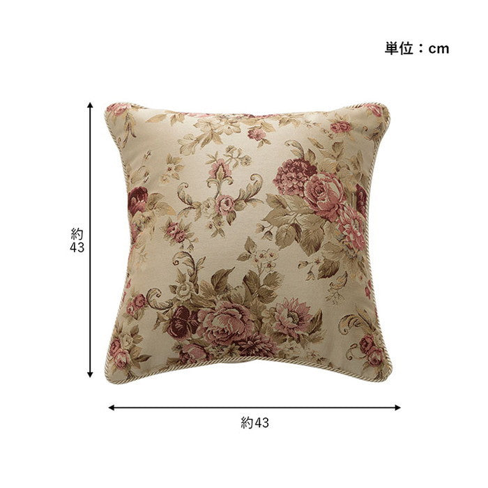 クッション 日本製 洗える セアテ エレガント 約43×43cm ベージュ ブラウン ネイビー ihk-1220900020791の画像