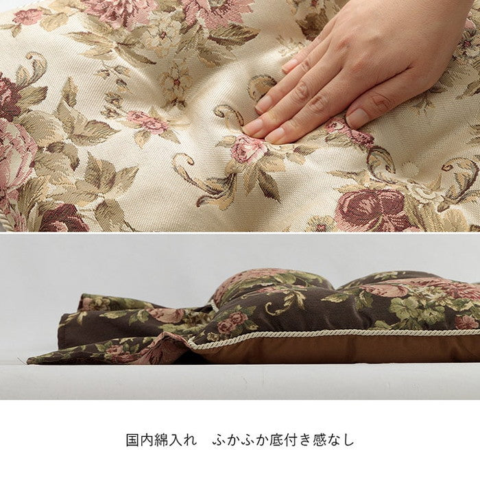 クッション 日本製 洗える 二人掛け ソファ フリル フリーシート エレガント 約55×110cm ベージュ ブラウン ネイビー ihk-1220900024138の画像