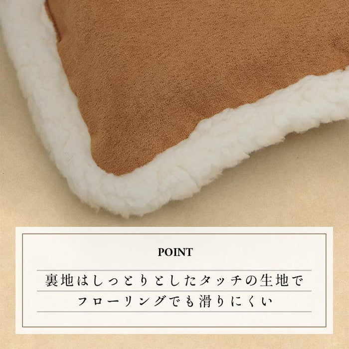 クッション シート 洗える チェック カジュアル 滑りにくい リビング ダイニング 車 約40×40cm 2枚組 ブラウン ネイビー ihk-1220910060282の画像