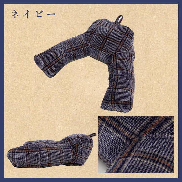 クッション 足長 リラックス 寝転ぶ 洗える チェック カジュアル 約40×70cm ブラウン ネイビー ihk-1220910061791の画像