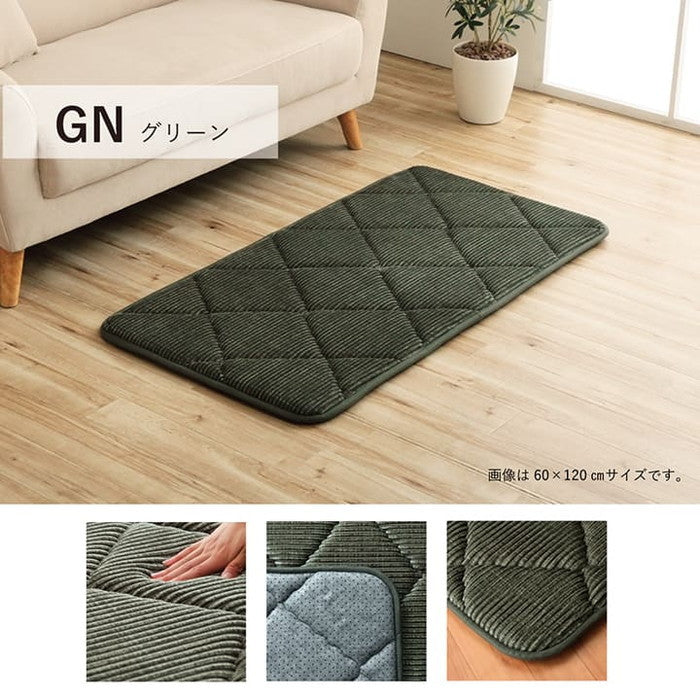 クッション 座布団 オシャレ コーデュロイ調 滑りにくい加工 ふかふか キルト 無地 正方形 約60×60cm ベージュ ブラウン グリーン ネイビー オレンジ ihk-1221060021691の画像