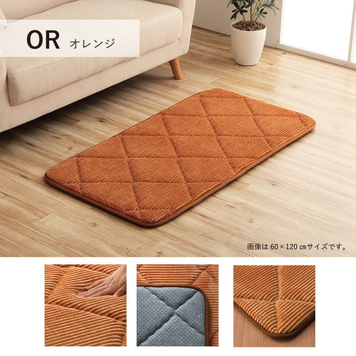 クッション 座布団 オシャレ コーデュロイ調 滑りにくい加工 ふかふか キルト 無地 正方形 約60×60cm ベージュ ブラウン グリーン ネイビー オレンジ ihk-1221060021691の画像