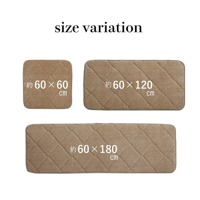 クッション 座布団 オシャレ コーデュロイ調 滑りにくい加工 ふかふか キルト 無地 正方形 約60×60cm ベージュ ブラウン グリーン ネイビー オレンジ ihk-1221060021691の画像
