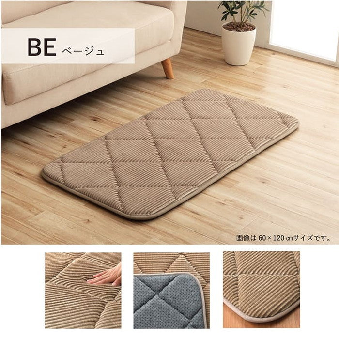 クッション 座布団 オシャレ コーデュロイ調 滑りにくい加工 ふかふか キルト 無地 長方形 約60×180cm ベージュ ブラウン グリーン ネイビー オレンジ ihk-1221060022891の画像