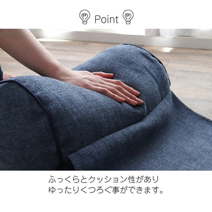 クッション 丸 ボルスター 肘置き ポケット 収納 ソファ ソファー セアテ 背当て 腰当 ごろ寝 枕 シンプル 国内綿入れ加工 直径 約20×40cm グレー ネイビー ihk-1221340132391の画像