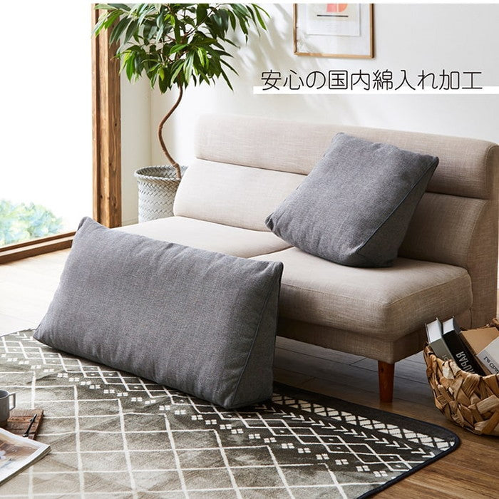 背もたれ クッション 三角 寄りかかり ソファ フロアクッション 枕 ソファー 背当 スマホ シンプル 国内綿入れ加工 約25×50×45cm グレー ネイビー ihk-1221340134691の画像