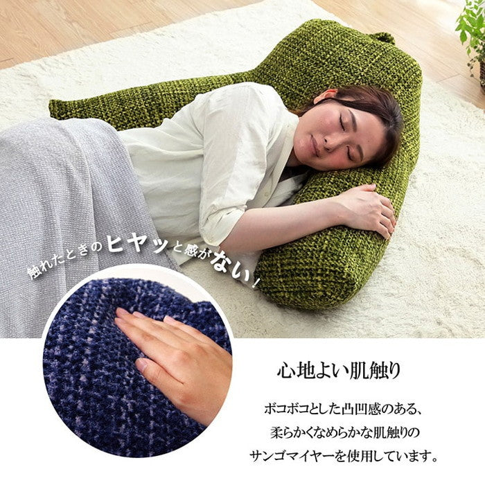 クッション 足長 リラックス 寝転ぶ 無地 シンプル 約40×70×25cm ベージュ ブラウン グリーン グレー ネイビー オレンジ レッド ihk-1221750021791の画像