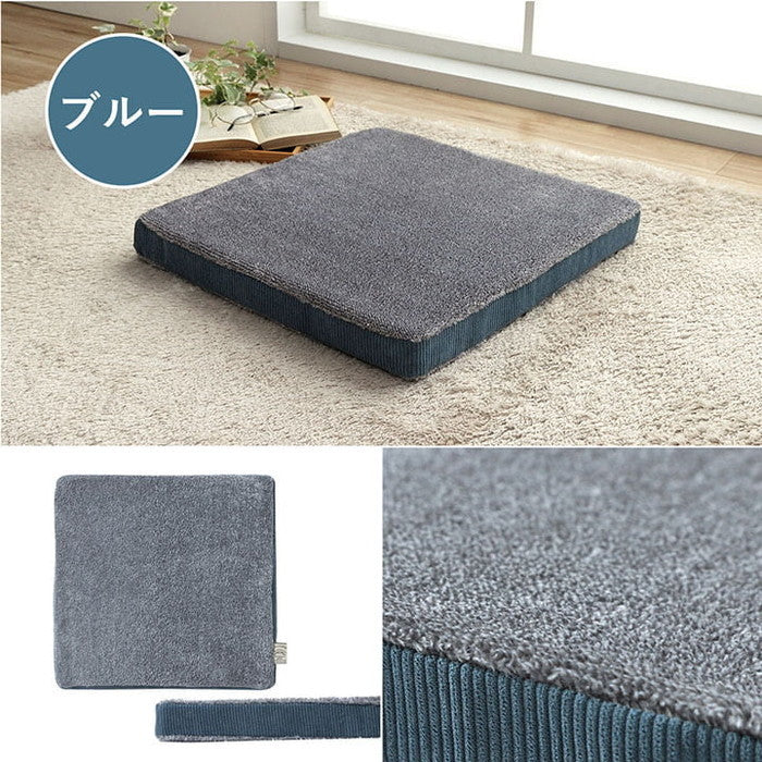 クッション シート コーデュロイ風 低反発 約40×40cm ブルー レッド イエロー ihk-1223300040232の画像