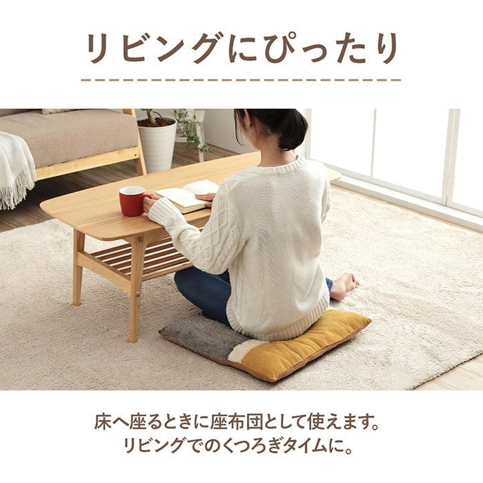 クッション リビング用 あったか シート コーデュロイ風 約50×50cm ブルー レッド イエロー ihk-1223300040691の画像