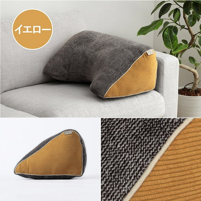 クッション リビング 寄りかかり あったか コーデュロイ風 スマホ リラックス 約60×40×25cm ブルー レッド イエロー ihk-1223300041091の画像