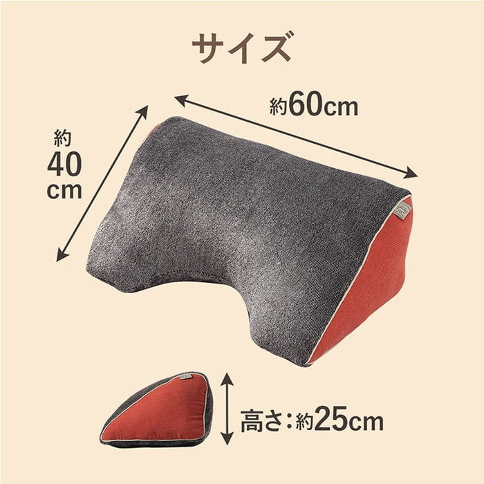 クッション リビング 寄りかかり あったか コーデュロイ風 スマホ リラックス 約60×40×25cm ブルー レッド イエロー ihk-1223300041091の画像
