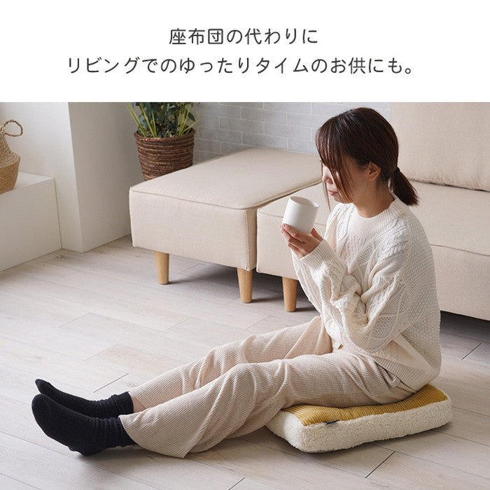 クッション シート おしゃれ くすみカラー コーデュロイ調 約45×45×8cm ピンク イエロー ihk-1224120221891の画像