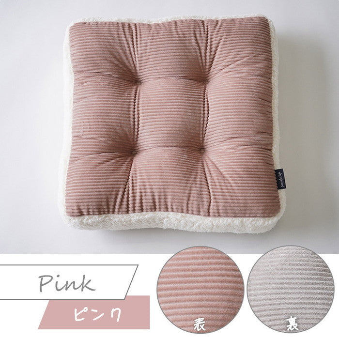 クッション シート おしゃれ くすみカラー コーデュロイ調 約45×45×8cm ピンク イエロー ihk-1224120221891の画像