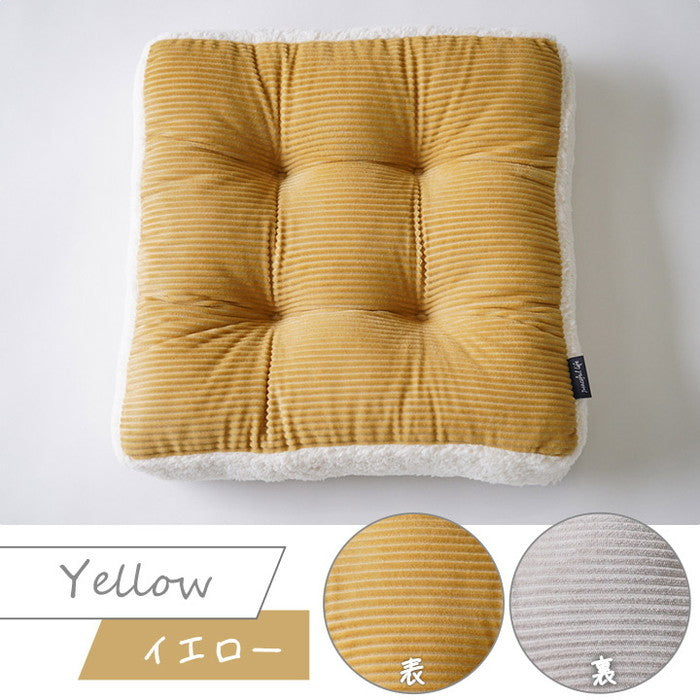 クッション シート おしゃれ くすみカラー コーデュロイ調 約45×45×8cm ピンク イエロー ihk-1224120221891の画像
