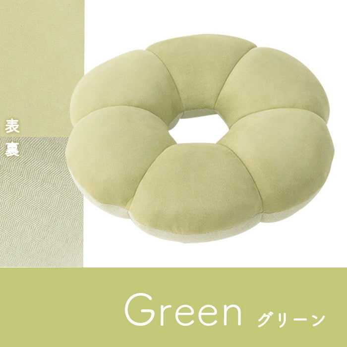 クッション 円座 花 穴あき パステル グリーン 約40cm丸 グリーン グレー ピンク ihk-1224470120415の画像