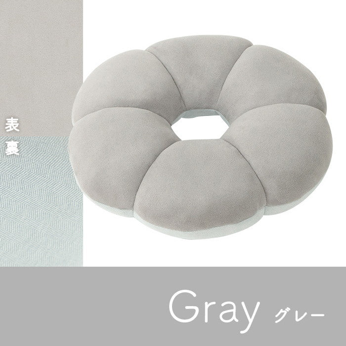 クッション 円座 花 穴あき パステル グリーン 約40cm丸 グリーン グレー ピンク ihk-1224470120415の画像