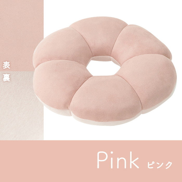 クッション 円座 花 穴あき パステル グリーン 約40cm丸 グリーン グレー ピンク ihk-1224470120415の画像