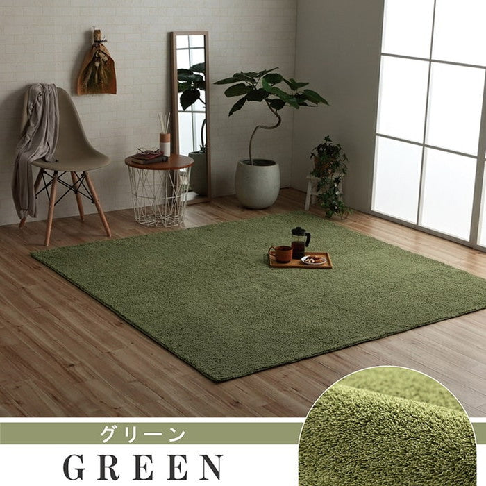 ラグ 長方形 ミックスパイル オシャレ ナチュラル 洗える 滑りにくい加工 オーバーロック コンパクト オールシーズン 約1畳 約90×185cm 床暖房 ホットカーペット対応 ベージュ ブラウン グリーン グレー ネイビー ローズ ihk-1280400021103の画像