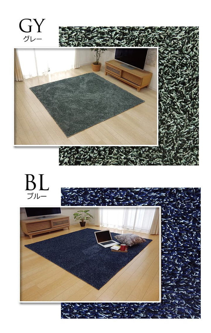 ラグ カーペット 3畳 洗える タフト風 ノベル 約140×340cm 裏:すべりにくい加工 ホットカーペット対応 ベージュ ブルー グリーン グレー オレンジ ihk-1280480020203の画像