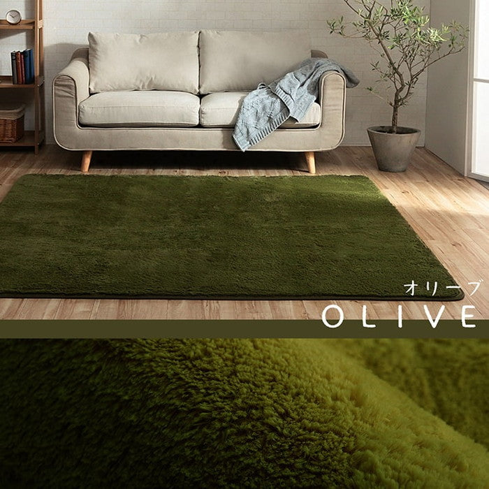 ラグ カーペット 洗える 滑りにくい 長方形 3畳 無地 フィラメント ふわふわ コンパクト オールシーズン ベージュ 約200×250cm 床暖房 ホットカーペット対応 ベージュ ブラウン グレー アイボリー オレンジ オリーブ ピンク ihk-1280600021303の画像