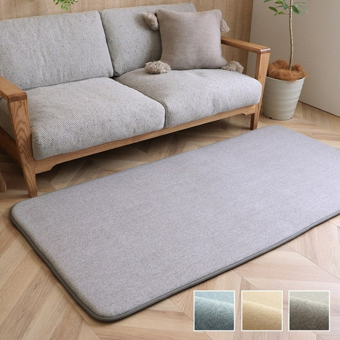 ラグ 長方形 滑りにくい 防音 ボリューム 厚い へたりにくい パイル地 無地 約185×240cm 約3畳 オールシーズン ホットカーペット対応 床暖房対応 ベージュ ブルー グレー ihk-1290510025602の画像