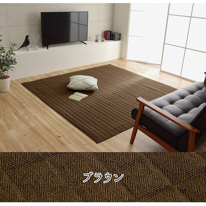 ラグ カーペット 長方形 3畳 洗える 無地 約200×250cm ホットカーペット 長方形対応 ベージュ ブラウン グリーン グレー アイボリー ネイビー ローズ ihk-1291300026501の画像