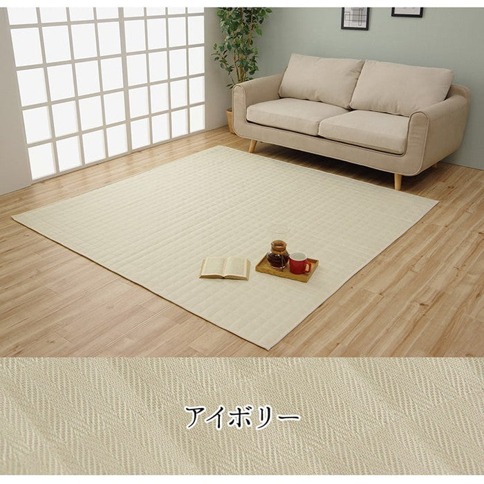 ラグ カーペット 長方形 3畳 洗える 無地 約200×250cm ホットカーペット 長方形対応 ベージュ ブラウン グリーン グレー アイボリー ネイビー ローズ ihk-1291300026501の画像