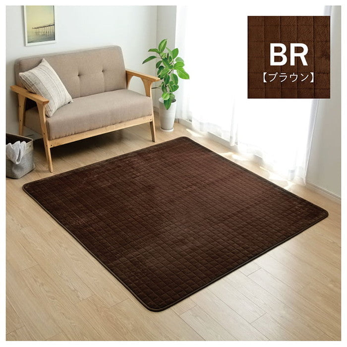 ラグ 滑りにくい 暖かい 保温 蓄熱 断熱 アルミ 無地 約200×240cm ホットカーペット対応 ベージュ ブラウン グリーン グレー ネイビー ihk-1292641026401の画像