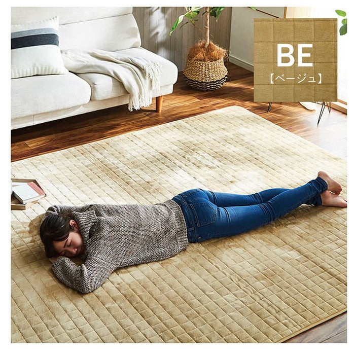 ラグ 滑りにくい 暖かい 保温 蓄熱 断熱 アルミ 無地 約200×240cm ホットカーペット対応 ベージュ ブラウン グリーン グレー ネイビー ihk-1292641026401の画像