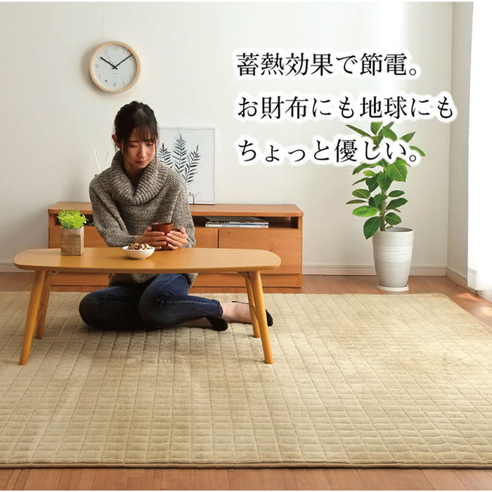 ラグ 滑りにくい 暖かい 保温 蓄熱 断熱 アルミ 無地 約200×240cm ホットカーペット対応 ベージュ ブラウン グリーン グレー ネイビー ihk-1292641026401の画像