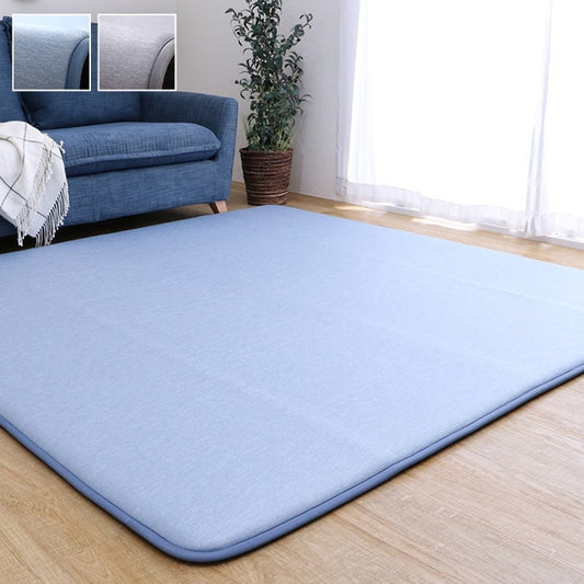 ラグ 長方形 冷たい 冷感 滑りにくい 防音 ボリューム 厚い へたりにくい シンプル 無地 約3畳 約180×240cm グレー ネイビー ihk-1293040135102の画像