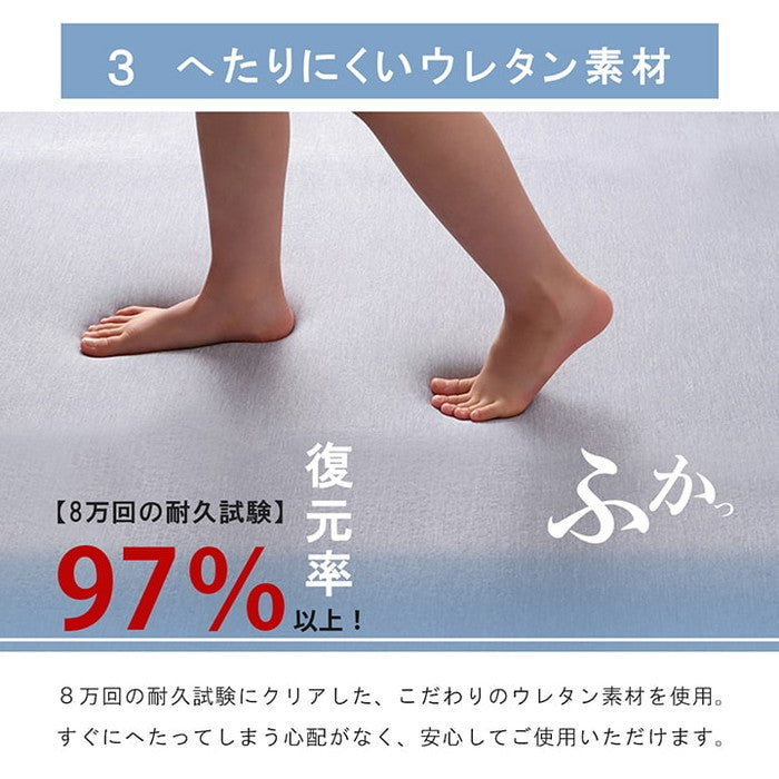 ラグ 長方形 冷たい 冷感 滑りにくい 防音 ボリューム 厚い へたりにくい シンプル 無地 約3畳 約180×240cm グレー ネイビー ihk-1293040135102の画像